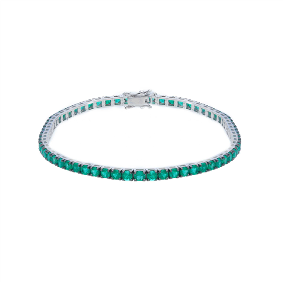 Bracciale Babila Milano Tennis in Oro bianco Smeraldo 3.78 Ct BBE360607SB17 - BBE360607SB17